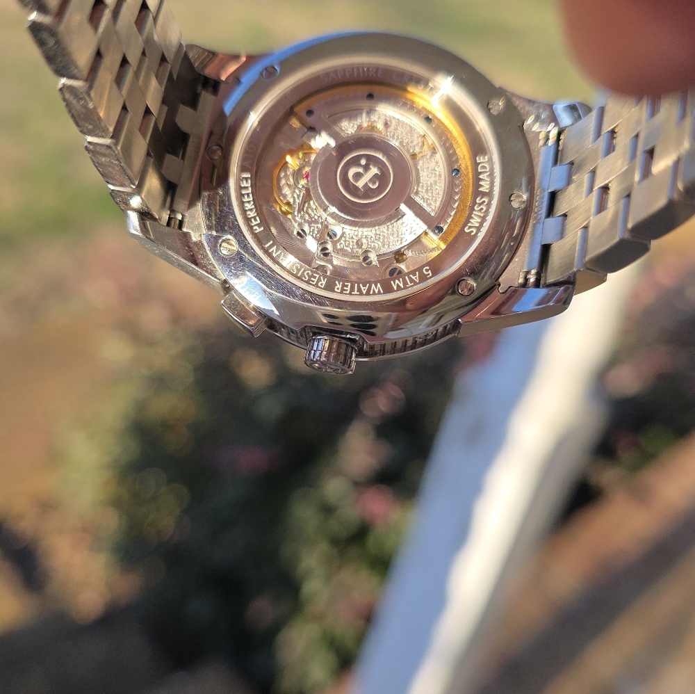 Perrelet Stainless Watch with Roman Numerals and Date Display - Picture 3 of 9